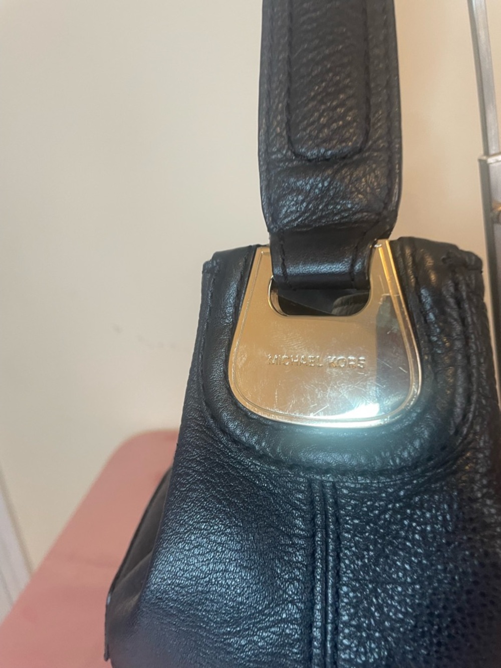 Authentic Michael Kors Purse #073NC Nolita large pebbled leather hobo - Picture 6 of 10